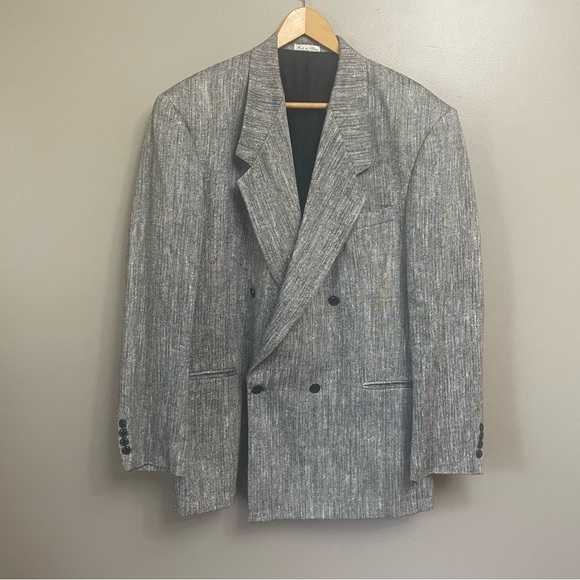 Cellini Men’s double breasted linen blend sport jacket business - Picture 1 of 10